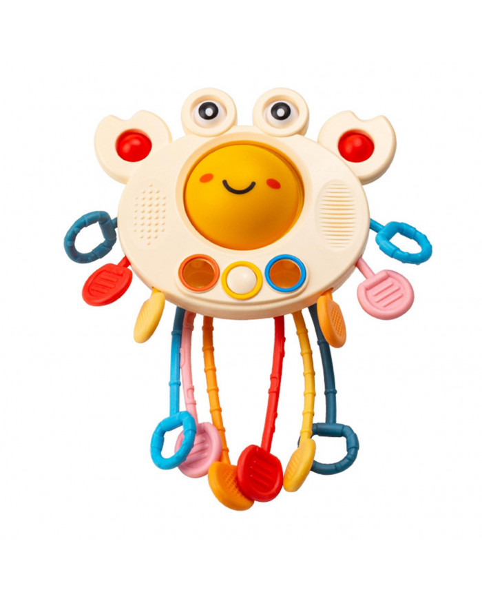 Jouet de préhension infantile Crabe de bande dessinée Textures multiples Silicone Pull Cordon Jouet De Dentition [...]