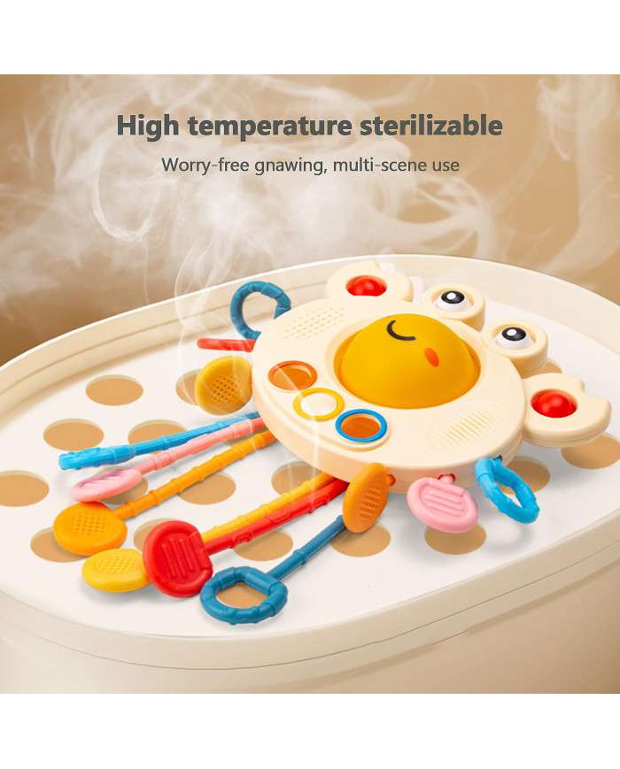 Jouet de préhension infantile Crabe de bande dessinée Textures multiples Silicone Pull Cordon Jouet De Dentition [...]
