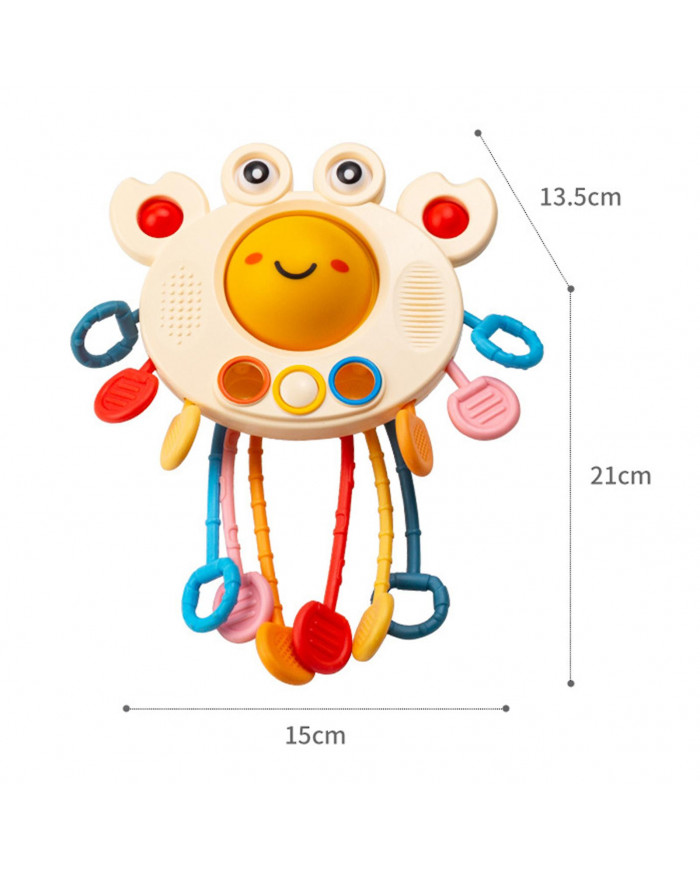 Jouet de préhension infantile Crabe de bande dessinée Textures multiples Silicone Pull Cordon Jouet De Dentition [...]