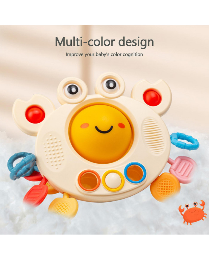 Jouet de préhension infantile Crabe de bande dessinée Textures multiples Silicone Pull Cordon Jouet De Dentition [...]