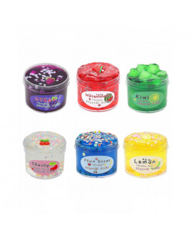 2023 70ml Soft Slime Diy Elastic Fruit Toy Non-collant Cloud Stress Relief Couleur Argile Décompression Squeeze Jouets