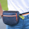 Auto Closing Portable Dogs Walking Bag With Adjustable Beltblue