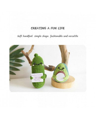 Mini pomme de terre positive drôle, jouet à tricoter en laine douce 3 pouces mignon au Crochet poupée avec [...]