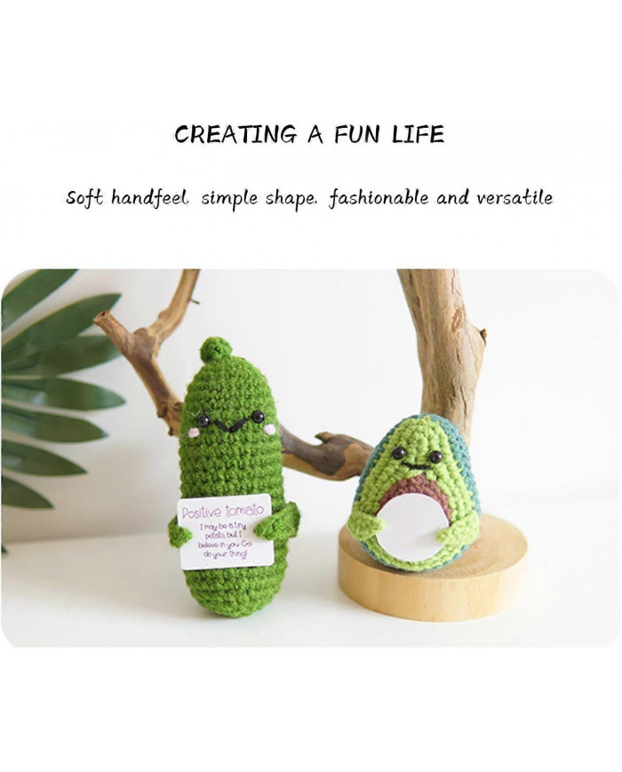 Mini pomme de terre positive drôle, jouet à tricoter en laine douce 3 pouces mignon au Crochet poupée avec [...]