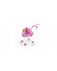 Kit de jeu de poupée bébé avec poussette de poupée pliable, berceau de poupée, chaise haute de poupée, accessoires [...]