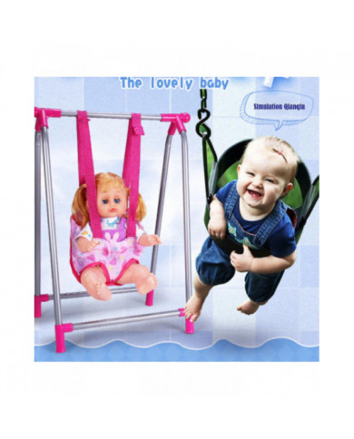 Kit de jeu de poupée bébé avec poussette de poupée pliable, berceau de poupée, chaise haute de poupée, accessoires [...]