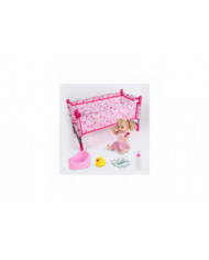 Kit de jeu de poupée bébé avec poussette de poupée pliable, berceau de poupée, chaise haute de poupée, accessoires [...]