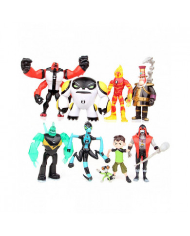 Haloppe 9Pcs Ben 10 Kineceleran Heatblast LED Figurines D’action Enfants Jouet Cadeau Décor De Bureau