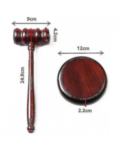 Marteau en bois et bloc sonore Set Marteau en bois et marteau rond Sound Block Parfait pour juge avocat Au