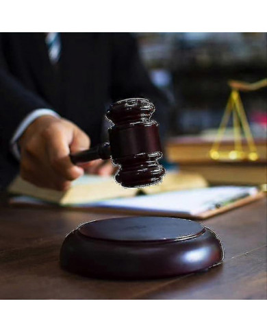 Marteau en bois et bloc sonore Set Marteau en bois et marteau rond Sound Block Parfait pour juge avocat Au