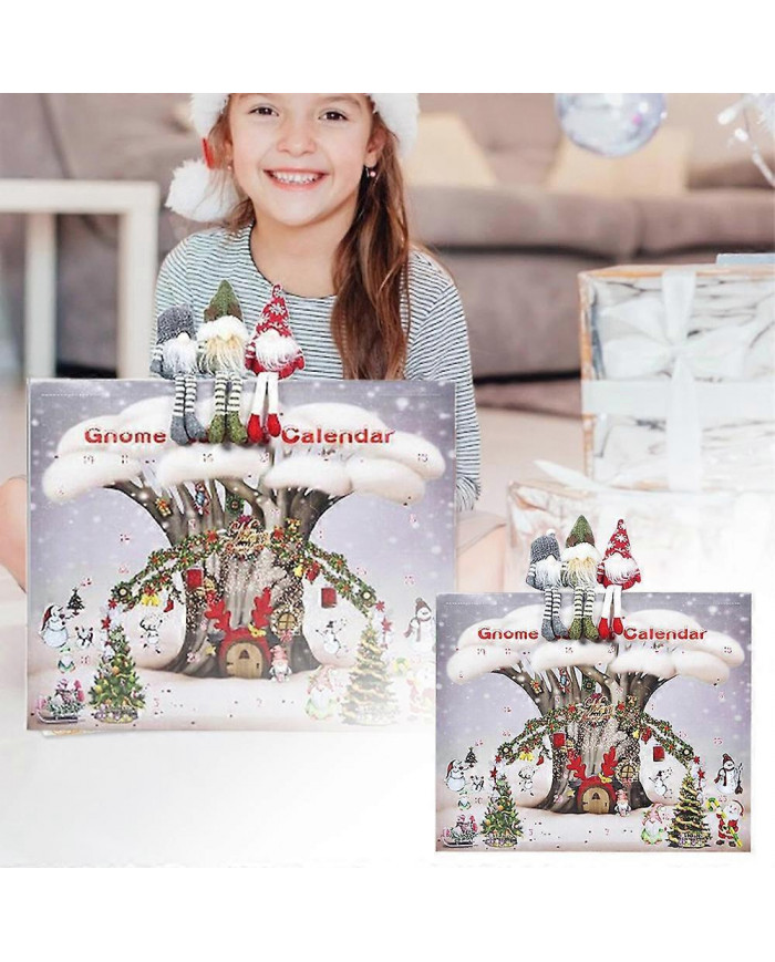 2024 Noël Gnome Calendrier du compte à rebours,Calendrier de l’Avent de Noël de 24 jours avec jouets en peluche [...]