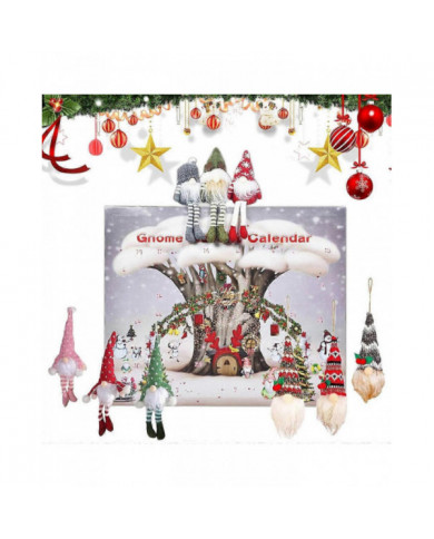 2024 Noël Gnome Calendrier du compte à rebours,Calendrier de l’Avent de Noël de 24 jours avec jouets en peluche [...]