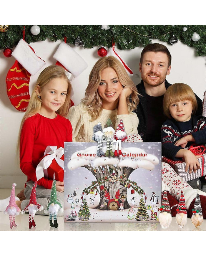 2024 Noël Gnome Calendrier du compte à rebours,Calendrier de l’Avent de Noël de 24 jours avec jouets en peluche [...]