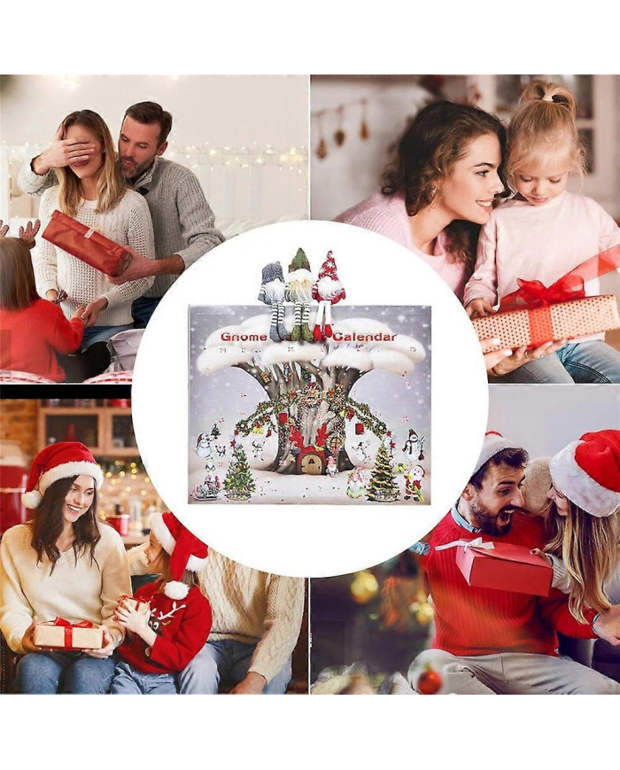 2024 Noël Gnome Calendrier du compte à rebours,Calendrier de l’Avent de Noël de 24 jours avec jouets en peluche [...]