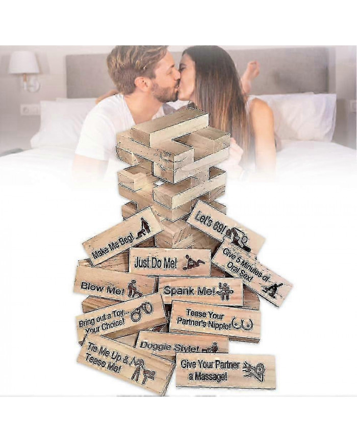 48pcs Super Naughty Block Tower Game, Idées de soirée de rendez-vous d’activités de couple, jeu de blocs [...]