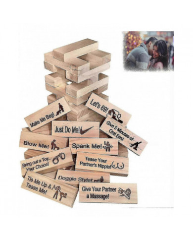 48pcs Super Naughty Block Tower Game, Idées de soirée de rendez-vous d’activités de couple, jeu de blocs [...]