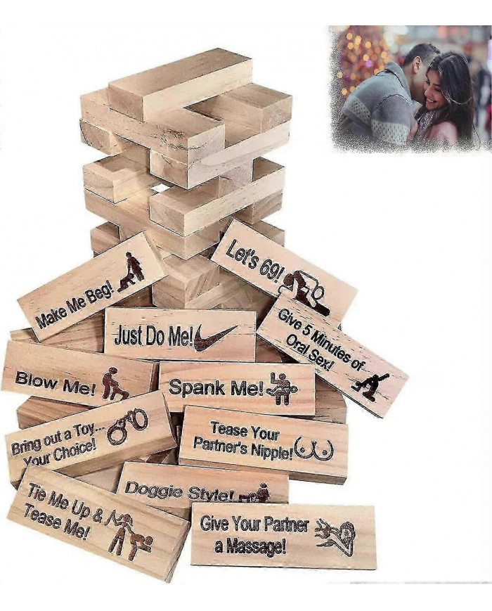 48pcs Super Naughty Block Tower Game, Idées de soirée de rendez-vous d’activités de couple, jeu de blocs [...]