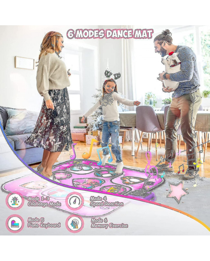 Jouets de tapis de danse pour les cadeaux d’anniversaire de filles de 3 à 12 ans, tapis de danse musical pour les [...]