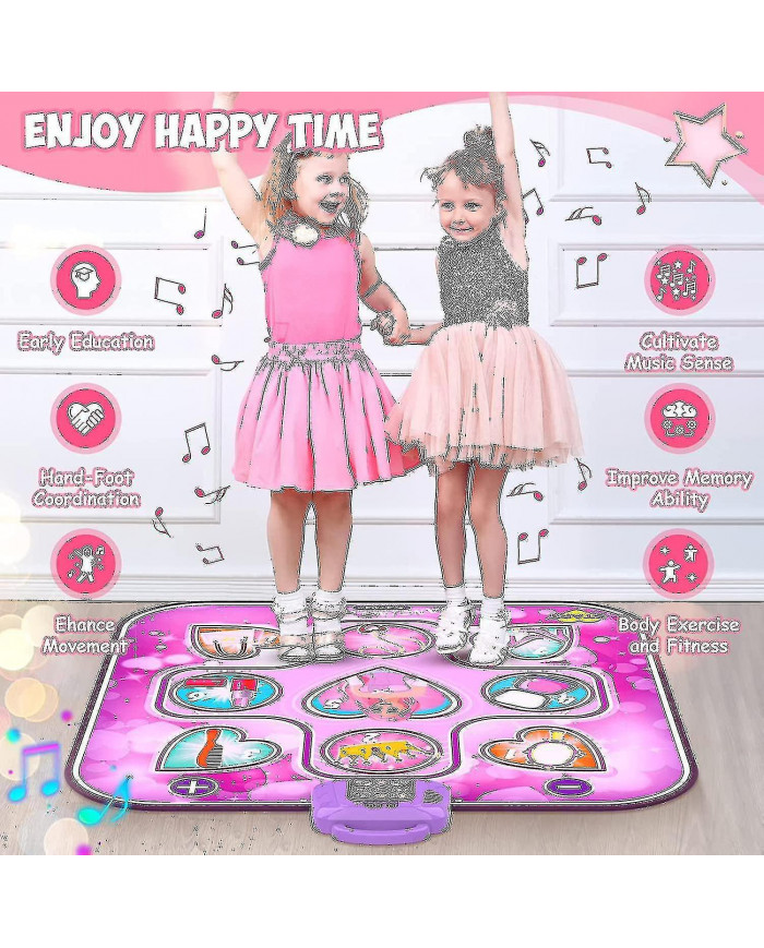 Jouets de tapis de danse pour les cadeaux d’anniversaire de filles de 3 à 12 ans, tapis de danse musical pour les [...]
