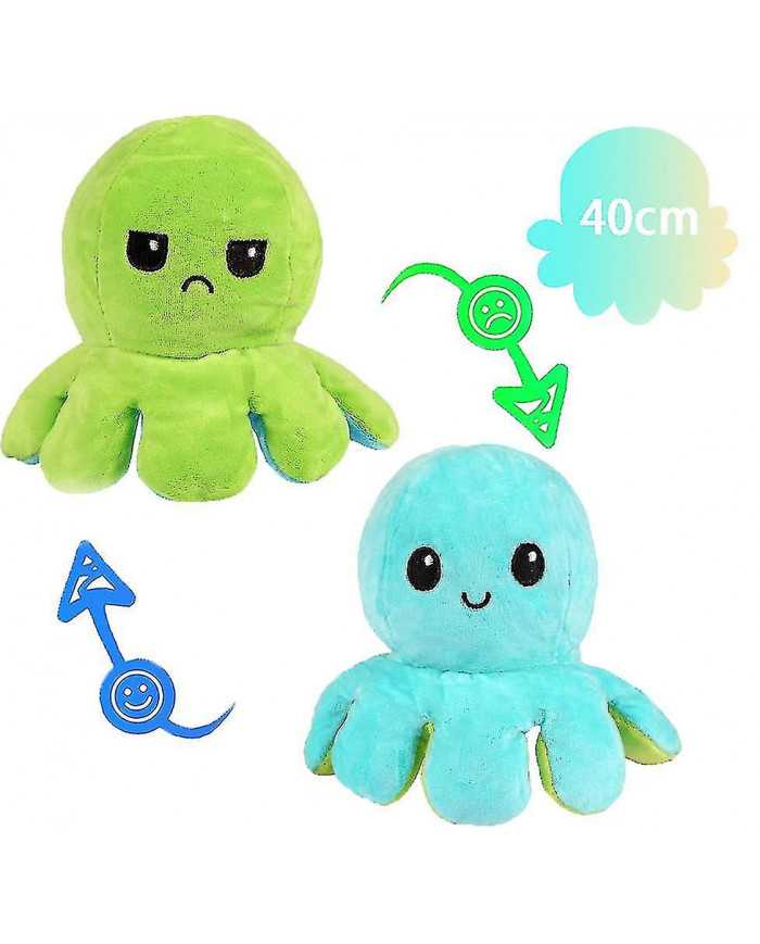 40cm géant réversible en peluche animal réversible triste p jouet votre sans un mot! violet et
