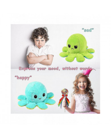 40cm géant réversible en peluche animal réversible triste p jouet votre sans un mot! violet et