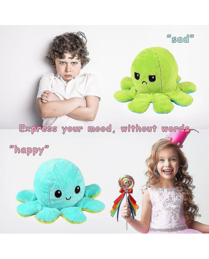 40cm géant réversible en peluche animal réversible triste p jouet votre sans un mot! violet et