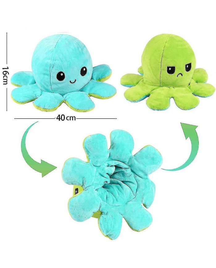 40cm géant réversible en peluche animal réversible triste p jouet votre sans un mot! violet et