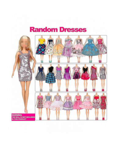 50pcs / set Barbie Poupée Robes Chaussuresbijoux Vêtements Accessoires Habillage Jeu Pour 30cm Poupée - shengX