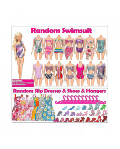 50pcs / set Barbie Poupée Robes Chaussuresbijoux Vêtements Accessoires Habillage Jeu Pour 30cm Poupée - shengX