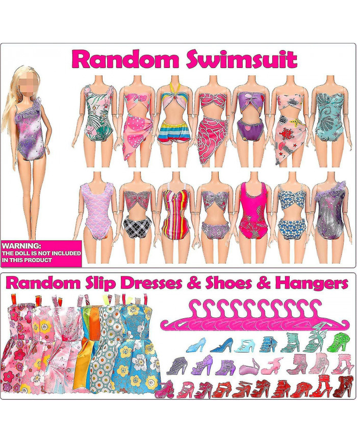 50pcs / set Barbie Poupée Robes Chaussuresbijoux Vêtements Accessoires Habillage Jeu Pour 30cm Poupée - shengX