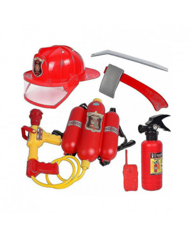 Tuyau d'incendie + Casque 5 pièces Set Fireman Children's Toy Set Jeu de rôle