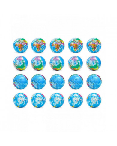 20 Pack Earth Stress Balls, 2,5 pouces Earth Theme Squeeze Balls, stress Relief Balls Squeeze Anxiety