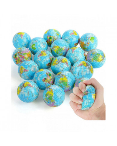20 Pack Earth Stress Balls, 2,5 pouces Earth Theme Squeeze Balls, stress Relief Balls Squeeze Anxiety