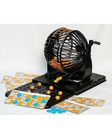 Machine à Numéros de Loto Bingo Famille - 90 Numéros, 24 Cartes Dg