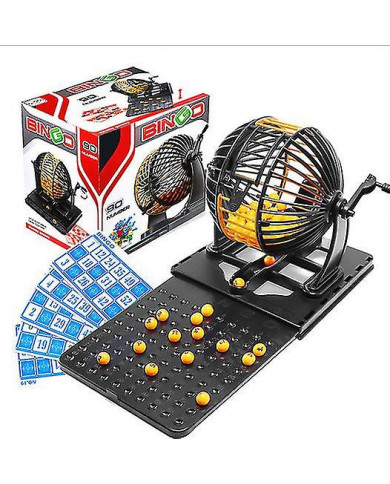 Machine à Numéros de Loto Bingo Famille - 90 Numéros, 24 Cartes Dg