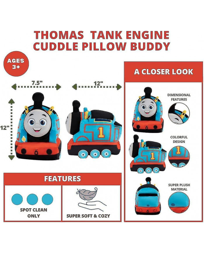 Thomas & Friends Engine Train Kids Bedding Super Doux Peluche Câlin Oreiller Buddy, (produit officiel Thomas & [...]