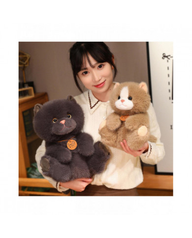 Naievear Simulé Chat Peluche Jouet Assis Couché Chaton Doudou Moelleux En Peluche Animal Poupée Bureau À Domicile [...]