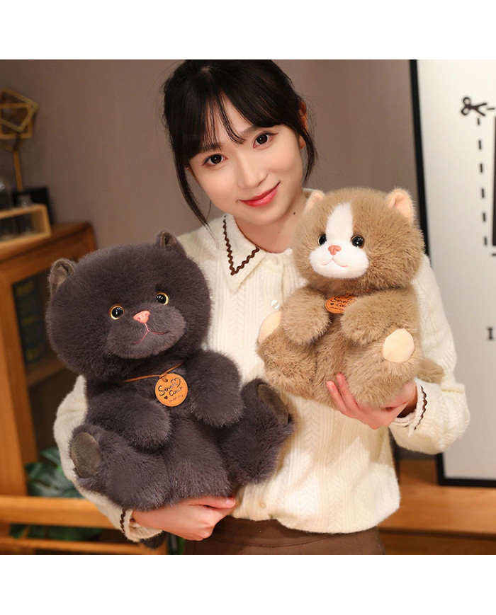 Naievear Simulé Chat Peluche Jouet Assis Couché Chaton Doudou Moelleux En Peluche Animal Poupée Bureau À Domicile [...]