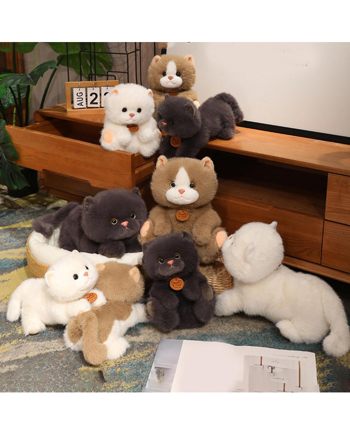 Naievear Simulé Chat Peluche Jouet Assis Couché Chaton Doudou Moelleux En Peluche Animal Poupée Bureau À Domicile [...]