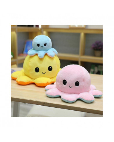 20cm 30cm 40cm Géant Réversible Pieuvre En peluche Réversible Heureux Triste Octopus Peluche