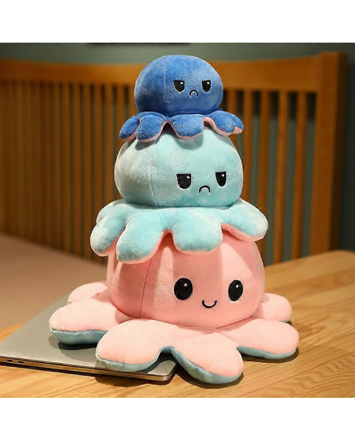 20cm 30cm 40cm Géant Réversible Pieuvre En peluche Réversible Heureux Triste Octopus Peluche