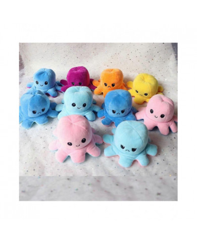 20cm 30cm 40cm Géant Réversible Pieuvre En peluche Réversible Heureux Triste Octopus Peluche