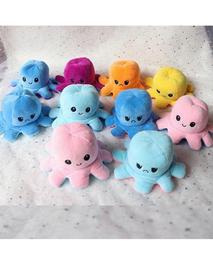 20cm 30cm 40cm Géant Réversible Pieuvre En peluche Réversible Heureux Triste Octopus Peluche