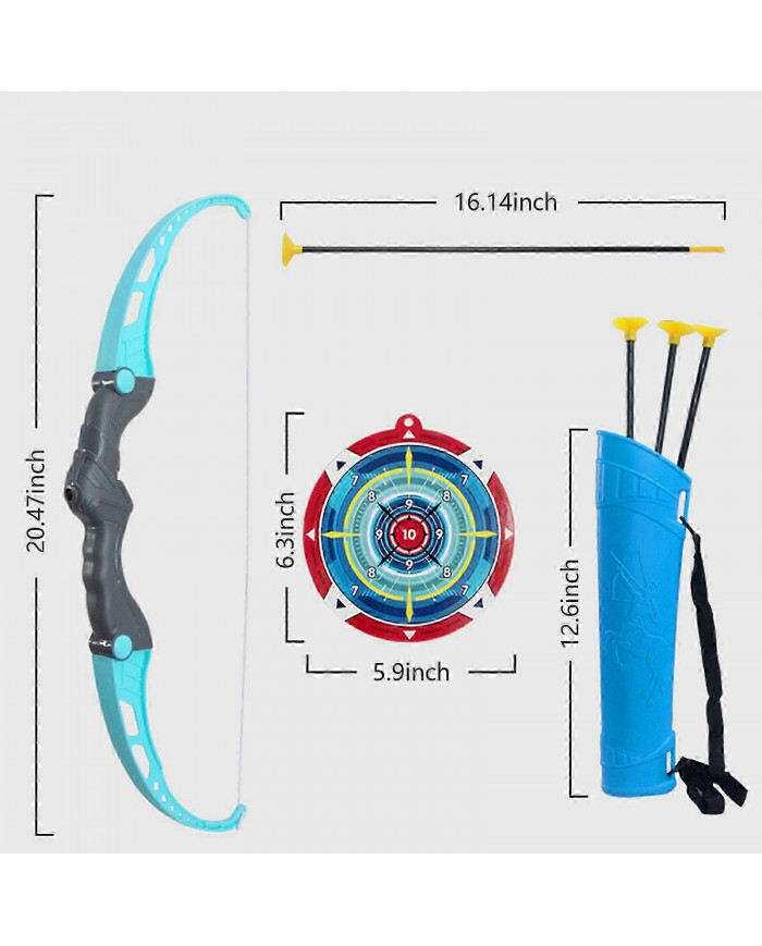 Kids Bow And Arrows Set With 8 Suction Cup Arrows, Targets & Dorlach, Indoor And Outdoor Toys For Children Boys Girls