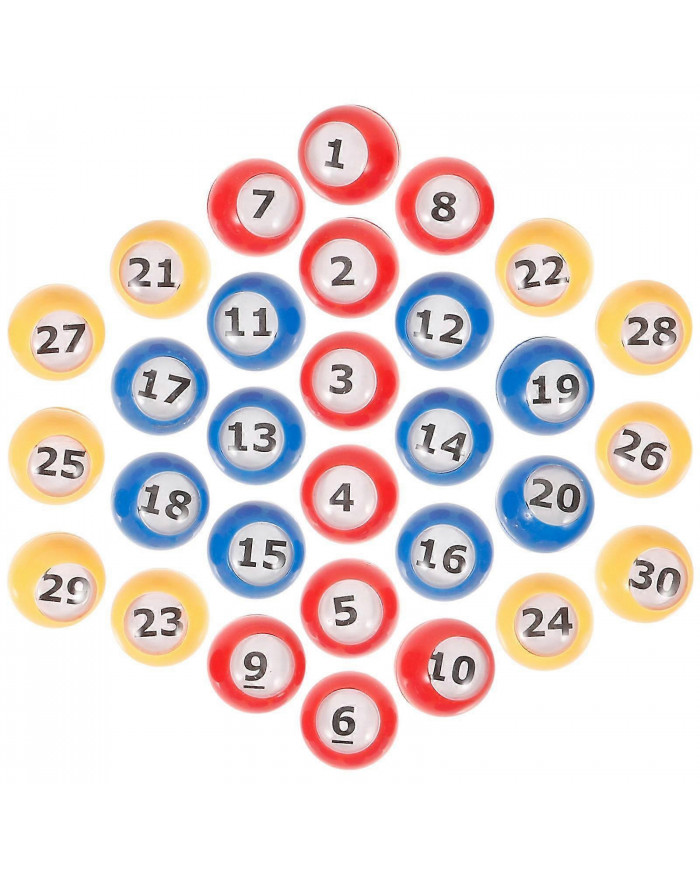 30pcs Bingo Boules Numérotées Boules De Loterie Jeu Boules Accessoires En Plastique Remplacement Numéro Boules