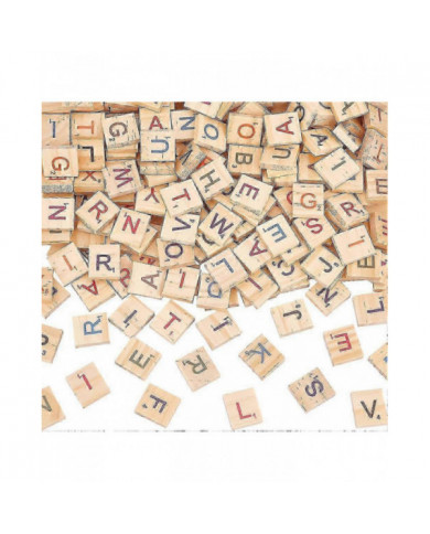 300pcs tuiles de lettres en bois colorées aléatoires lettres majuscules mixtes en bois tuiles de scrabble colorées [...]