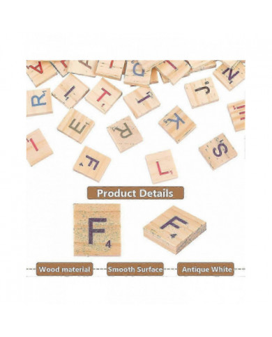 300pcs tuiles de lettres en bois colorées aléatoires lettres majuscules mixtes en bois tuiles de scrabble colorées [...]
