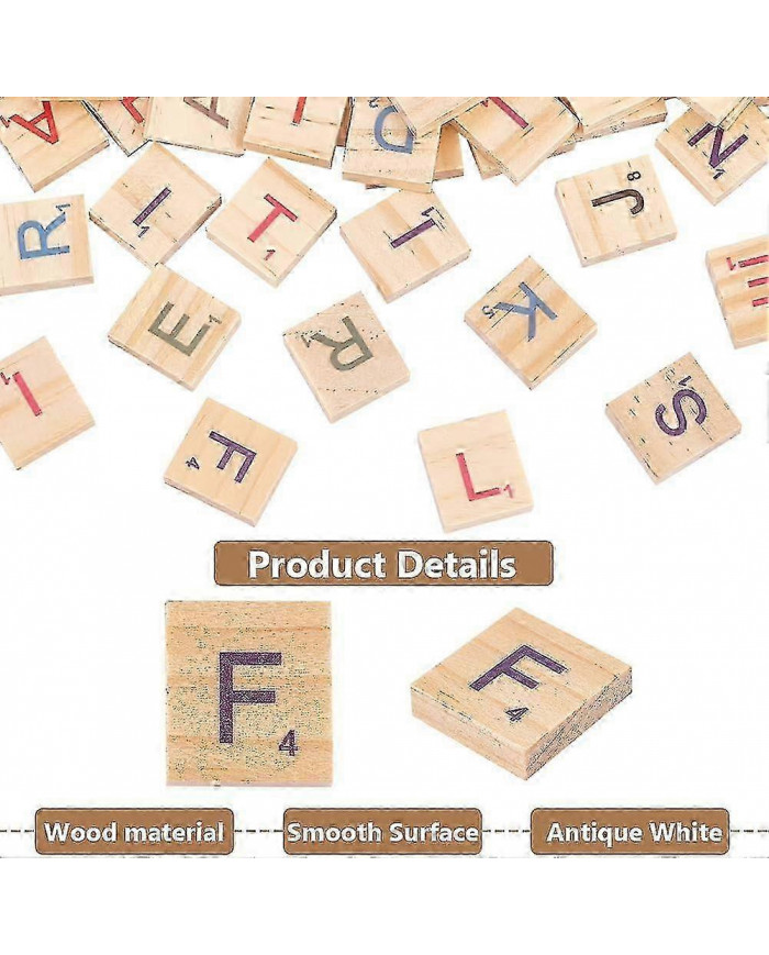 300pcs tuiles de lettres en bois colorées aléatoires lettres majuscules mixtes en bois tuiles de scrabble colorées [...]