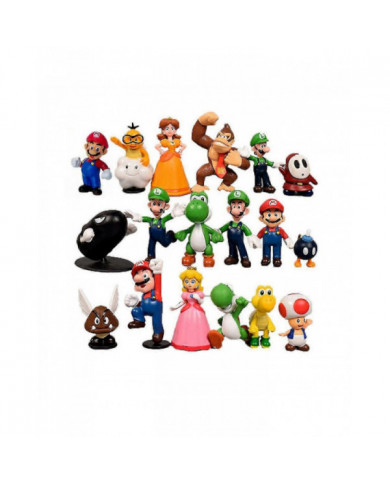18pcs / set Super Mario Action Figure Toy Décoration Cadeau