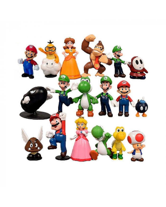 18pcs / set Super Mario Action Figure Toy Décoration Cadeau